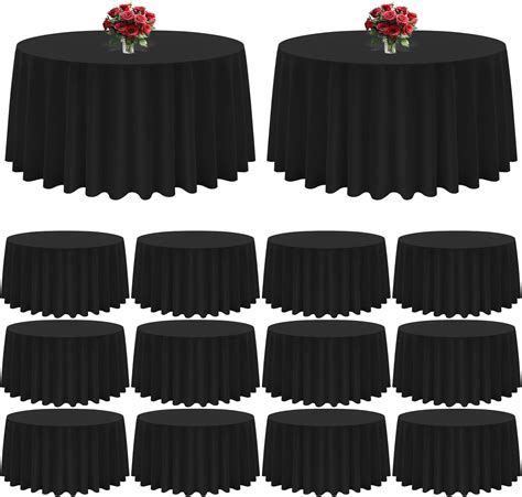 Amazon.com: 12Pack Black Round Tablecloth - 120 Inch, Washable ...