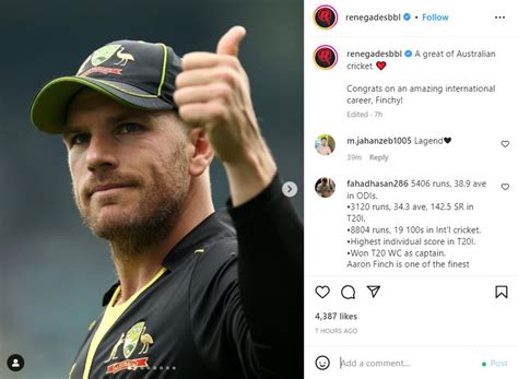Australian cricket fraternity congratulates Aaron Finch on conclusion ...