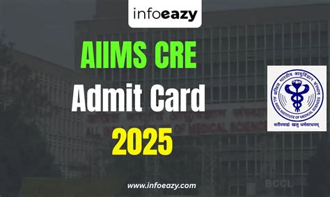 AIIMS CRE Admit Card 2025 Out, Download @aiimsexams.ac.in