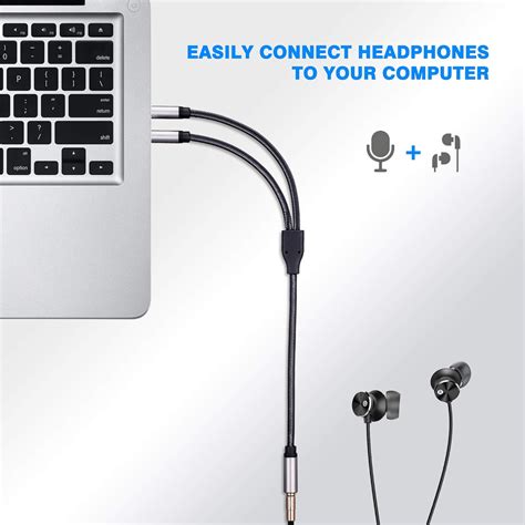 Buy Jelly Tang Headphone Mic Splitter,Headphone Splitter for Computer 3 ...