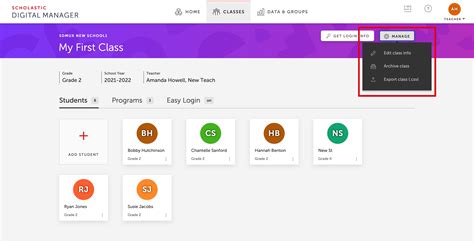 How do I change my class settings? – Scholastic Digital Manager