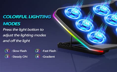 AIMIUZI Laptop Cooling Pad, Gaming Laptop Cooler with 9 Quiet Fans ...