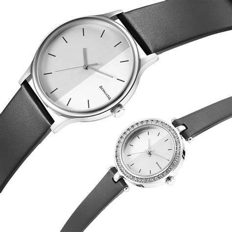 Buy Online Sonata Quartz Analog Silver Dial Leather Strap Watch for ...