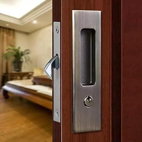 VICTAC Sliding Door Lock with Recessed Handle in Antique Bronze Finish ...