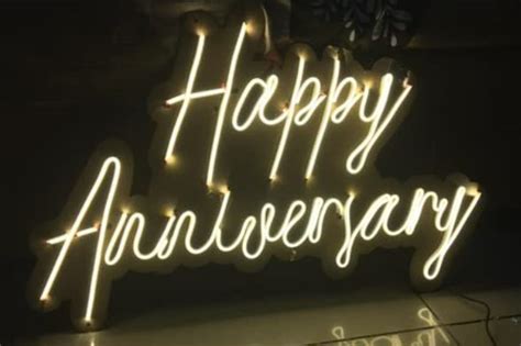 M-WON ADVERTISING Happy Anniversary Neon Sign Board 3L x 1.5H x 0.5W ...