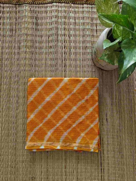 Yellow Cotton Lehriya Kota Doria Zari Border Dupatta – Desi Weaves