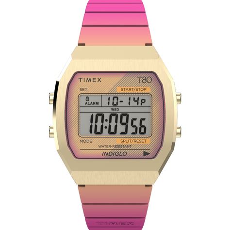 Timex Unisex Beige Stainless Steel Square Dial Digital Watch-TW2V74400