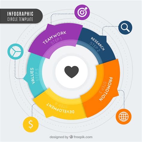Modern infographic with rounded shape and great colors | Free Vector