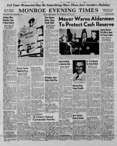 Monroe Evening Times Archives, May 29, 1963, p. 1