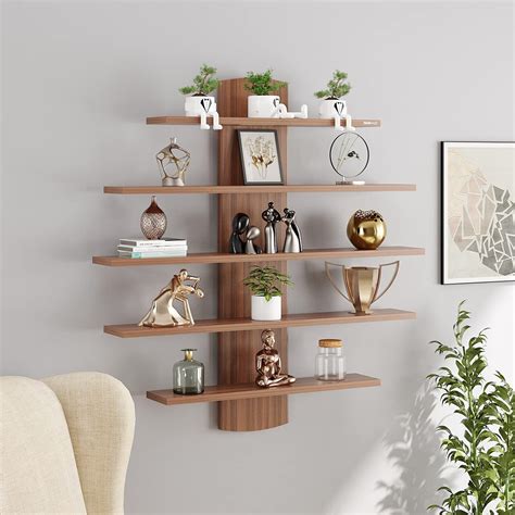 BLUEWUD Caselle Engineered Wood Wall Mounted Decor Display Decorative ...