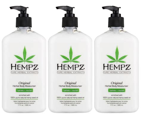3 HEMPZ ORIGINAL Herbal Body Moisturizer 17oz Tan Extender Lotion