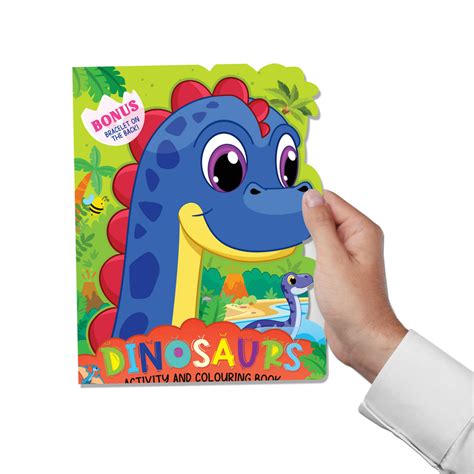 Dinosaur Activity and Colouring Book - Die Cut Animal Shaped Book : In