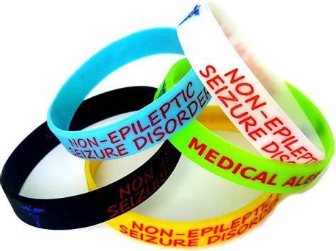 5X Seizure Disorder Non Epileptic Epilepsy Wristband Medical Awareness Alert New ** Including ...