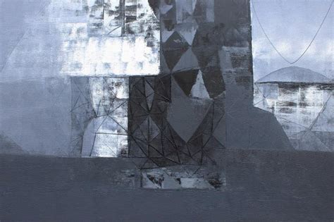 "Untitled 1": Grey Oil Painting (48x72) by Nivas Kanhere – ArtZolo.com