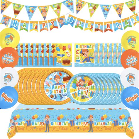 Treasures Gifted Officially Licensed Blippi Birthday Decorations Serves ...