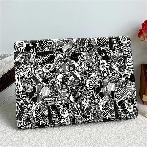 ISEE 360® Black and White Laptop Skin Vinyl Stickers for All Laptop ...