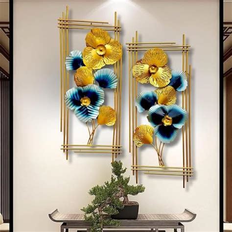 RSN Wall Art Flower Metal Frame, Wall Sculpture for Living Room ...