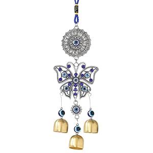 Reiki Crystal Products Fengshui Blue Evil Eye Wind Chimes Hanging for ...