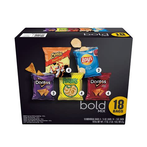 Frito-Lay Bold Mix Multiple Bag Flavor Variety Pack Snack Chips, 18 ...
