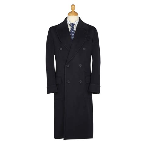 Navy Double Breasted Polo Coat | Men's Country Clothing | Cordings US