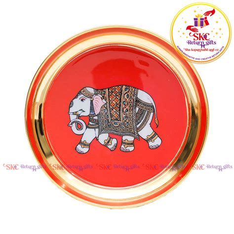 6 INCH PICHWAI ELEPHANT POOJA PLATE – Sha Kapurchand & Co
