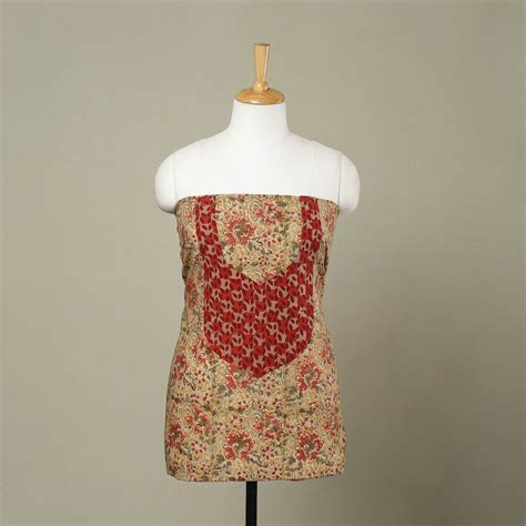 Buy Kalamkari Print Patchwork Cotton Kurta Material – iTokri आई.टोकरी