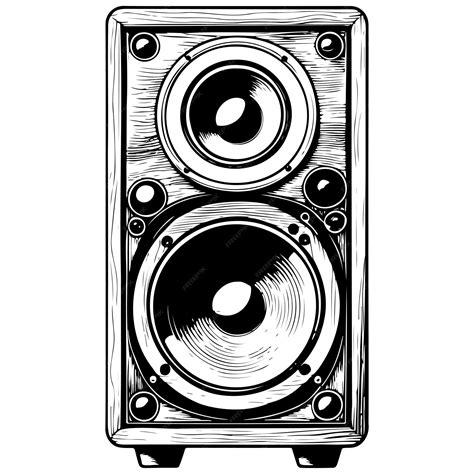 Vector speakers drawing realistic hand drawing line art pencil sketch ...