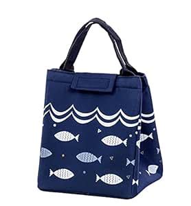 House of Quirk Reusable Lunch Bag Insulated Lunch Box Canvas Fabric ...