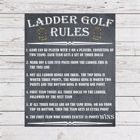 Ladder Ball Rules Printable - Printable Board Games