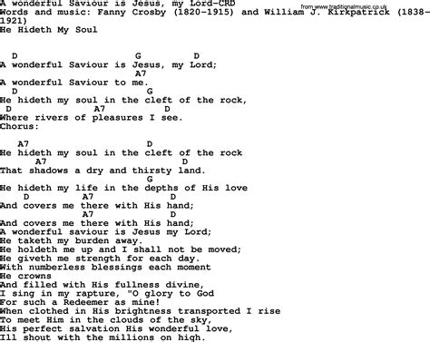 Top 500 Hymn: A Wonderful Saviour Is Jesus, My Lord - lyrics, chords ...