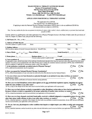 Idaho Physical Therapy Jurisprudence Exam Answers 2013-2026 - Fill and ...