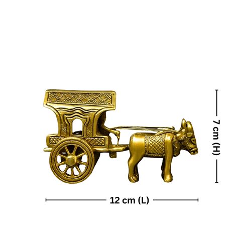 Brass Decorative Jharokha Bullock Cart Showpiece -7cm | Antique Golden ...