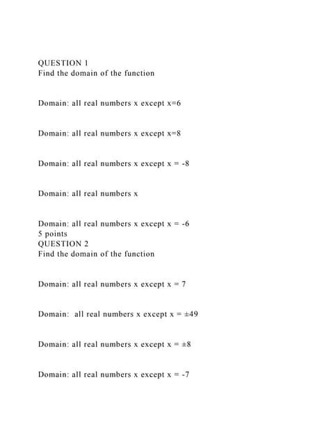 Image result for Function Domain Examples