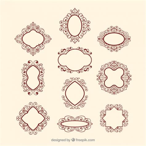 Victorian Zier-Abzeichen Sammlung | Kostenlose Vektor