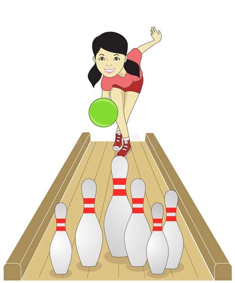 Bowling girl stock vector. Illustration of bowling, ball - 19474185