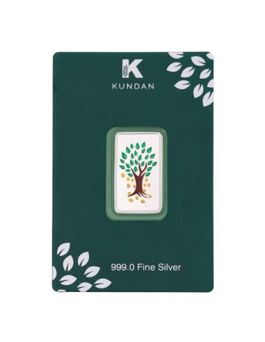 Kundan Kalpataru Tree Color Silver Bar of 20 Gram in 999 Purity ...