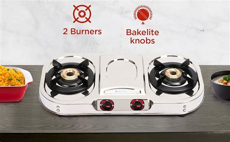 MILTON Royal Stainless Steel Gas Stove 2 Burners | ISI Certified Manual ...