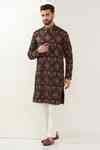 Buy Brown Silk Thread Work Kurta For Men by Kasbah Online at Aza Fashions.