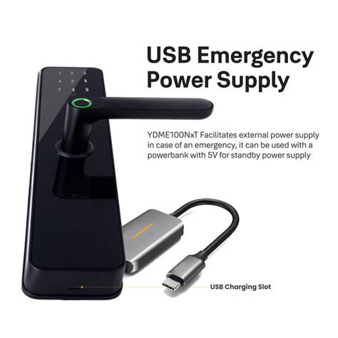 YDME100NxT Smart Door Lock, Fingerprint, PIN, RFID, Manual Key Access ...