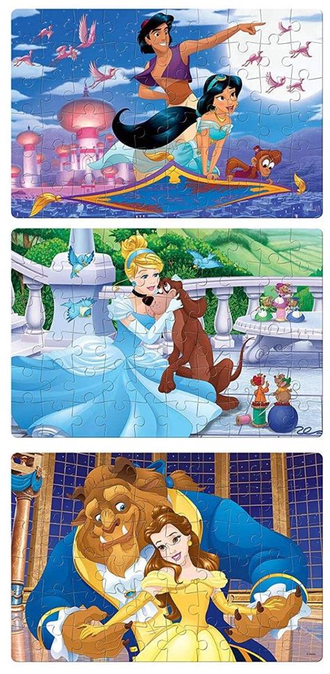 Buy Frank Disney Princess Jigsaw Puzzle Pack- 3 Sets of 60 Pcs Online ...