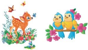 EJAart Combo Set of 2 Wallstickers Deer in Forest|LITTLE PARROT Pack of ...