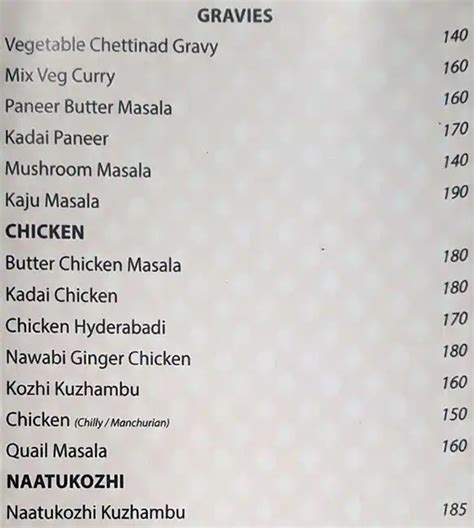 Menu at Vellore Cafe, Vellore, W48M+4JH