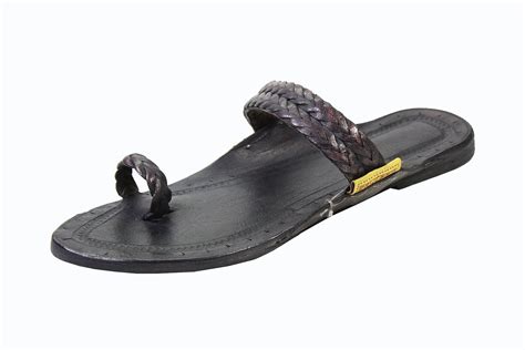 Buy Paytaan Fancy Handcrafted Leather Dark Brown Color Kolhapuri ...