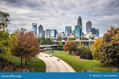 Charlotte North Carolina Cityscape during Autumn Season Editorial Photo ...