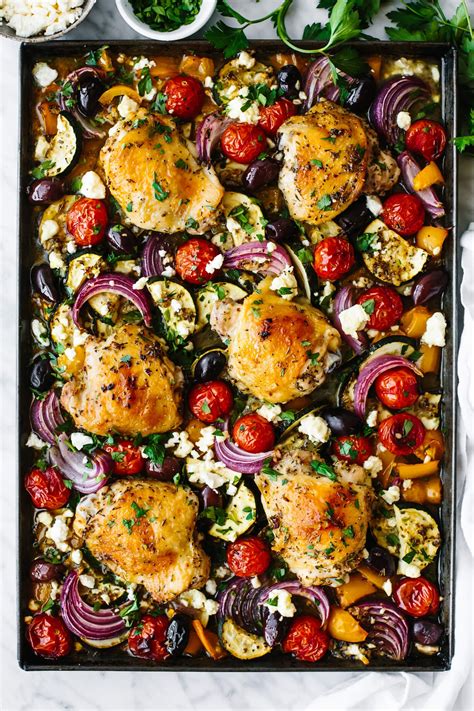 Greek Sheet Pan Chicken Dinner - Downshiftology