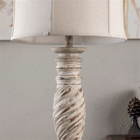 Flinn 64" Traditional Distressed Antique White Floor Lamp - 64"H x 18 ...