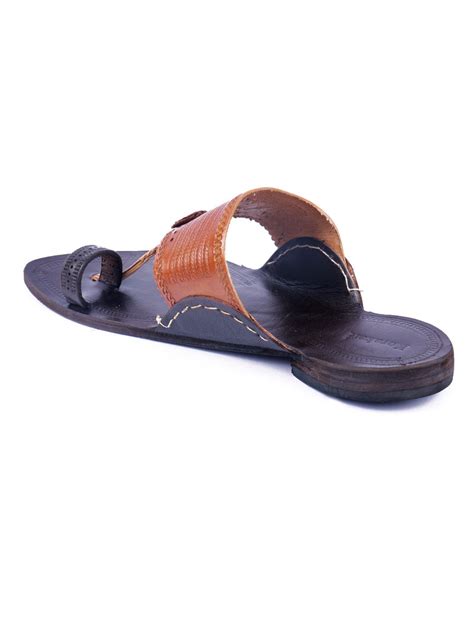 Dual Tone Men's Kolhapuri Chappal | Handcrafted & Stylish