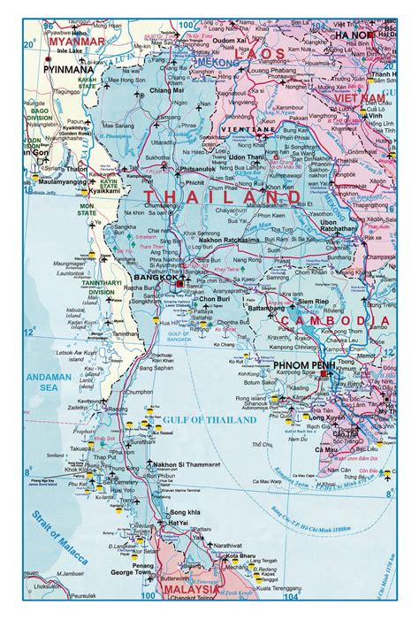 Maps of Thailand | Detailed map of Thailand in English | Tourist (Travel) map of Thailand | Road ...