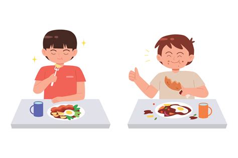 Kids table manners vector images 15291755 Vector Art at Vecteezy