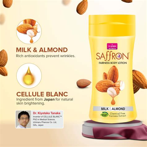 Buy VI-JOHN SAFFRON FLIPTOP MILK ALMOND FAIRNES BODY LOTION FOR MEN ...